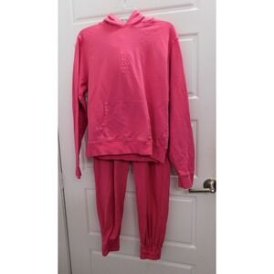 Frankie's Bikini Pink Sweatsuit Pants Hoodie sweatshirt 100% Cotton sz S‎